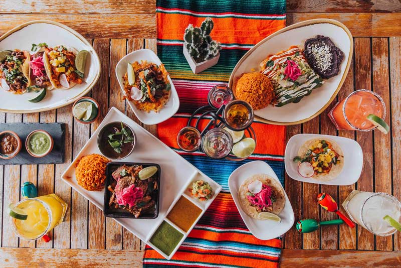 Mexican food and drink spread from El Centro D.F. - Where to eat and drink on DC's 14th Street NW