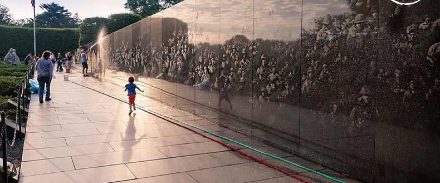 Free historic sites and heritage experiences in Washington, DC - Morning at the Korean War Veterans Memorial on the National Mall